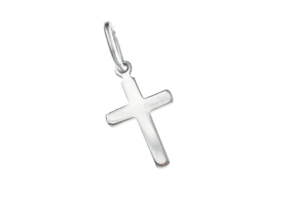 [HKZ-10036] Kruisje effen - gerhodineerd zilver 925‰ (8x12mm)