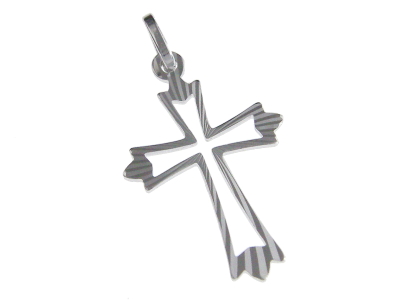 [HKZ-10057] Croix découpé - Argent 925‰ rhodié (18x25mm)