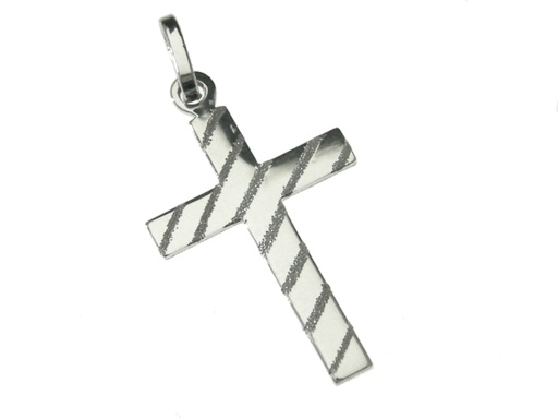 [HKZ-10125] Pendant - Cross - Silver 925% rhodium (18x26mm)