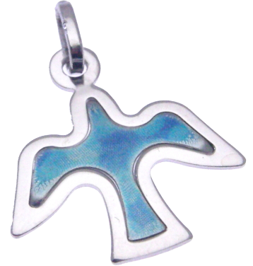 [HKZ-10DF291] Pendant Pigeon - Silver 925% (17x20mm)