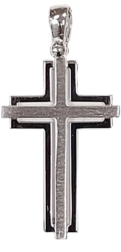 [HKZ-53CR02] Croix bicolor - argenté 925‰ (16x24mm)