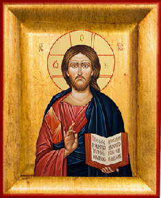 [IKO-09PAN1168] Ikoon Pantocrator - geschilderd/boord - 10,5x13cm