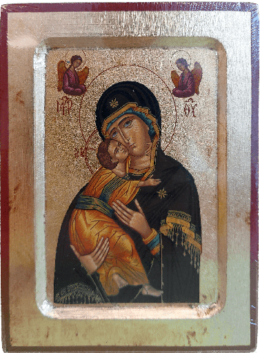 [IKO-13D2VLA] Icône sériegraphie/bord - Vierge Vladimir (130x170mm) 