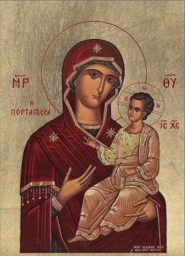 [IKO-35L1VE] Papierdruck - Madonna Hodigitria Portaitissa - 6x9cm
