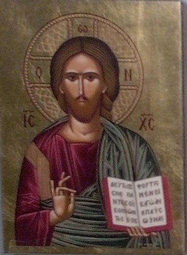[IKO-35S2PAN] Ikoon zeefdruk/slagmetaal - Pantocrator (105x145mm)