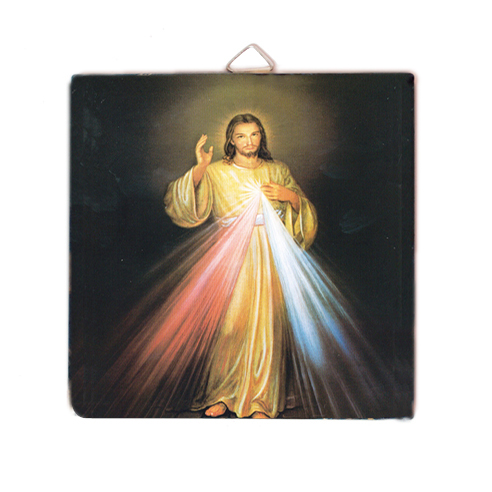 [KAD-29FAU] Cadre céramique - Christ Miséricordieux (100x100mm)