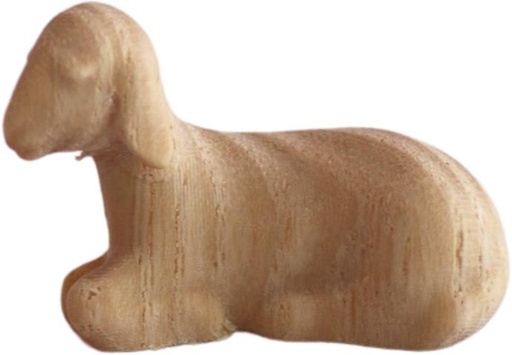 [KGR-07A01LMB12N] Lamb lying/Aida group - wood carving/naturel - 12cm