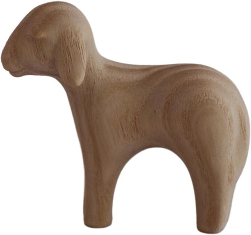 [KGR-07A01MTA12N] Schaap staand/Aida groep - houtsnij/natuur - 12cm