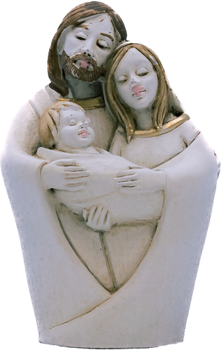 [KGR-35FAM86] Nativité en résine/blanc cassé - H 7cm