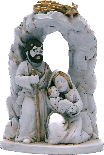 [KGR-35FAM87] Nativité en résine/blanc cassé - H 5,5x8cm