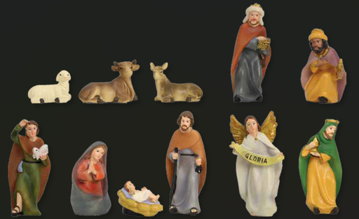 [KGR-47K039] Santons en résine - 11 pièces - H 10cm