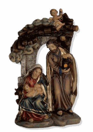 [KGR-47K053-6] Nativité en Cabane - résine - H 6,6 cm