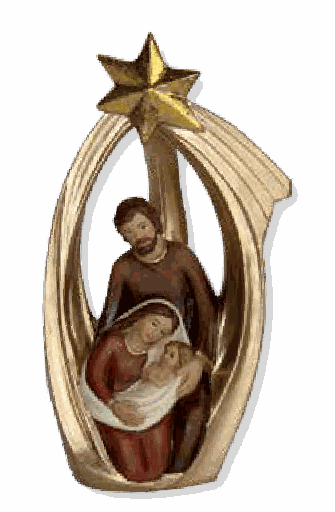 [KGR-47K067-6] Holy Family, Nativity Scene Block With Comet - 6,2 cm