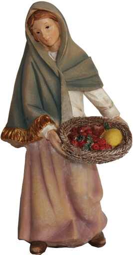 [KGR-47K182-40] Femme De Ménage Avec Corbeille De Fruits - Groupe 9cm 