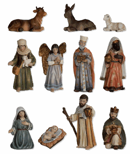 [KGR-47K512] Kerststalfiguren 'Orient' 12-delig - polystone - H 8cm 