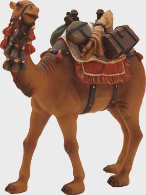 [KGR-47KAM14T080] Camel with luggage - polystone - H 14cm