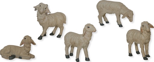 [KGR-47SCH15] Set van 5 schapen (voor figuur H 15-20cm)