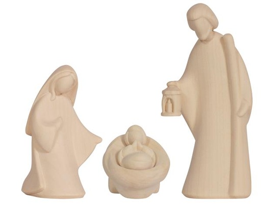 [KGR-57L01FAM10N] 4 delige H.Familie 'LE-collectie' - houtsnijwerk/natuur - H 10cm