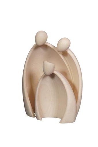 [KGR-57KAD09N] Rois mages/design  'Ambiente' - bois sculpté/natur - H 9cm