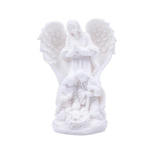 [KGR-72FAM3] H Famillie/engelbewaarder H 13cm - polystone/wit