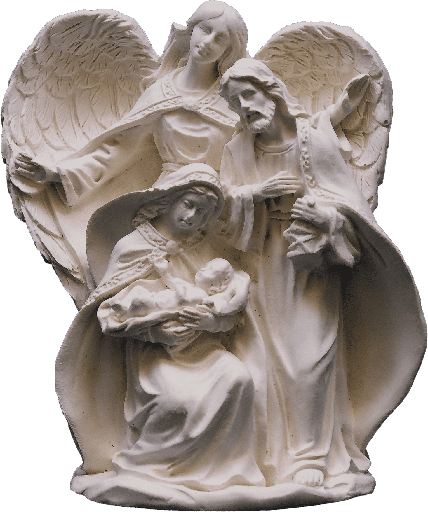 [KGR-72FAM9] H Famillie/engelbewaarder H 14cm - polystone/wit