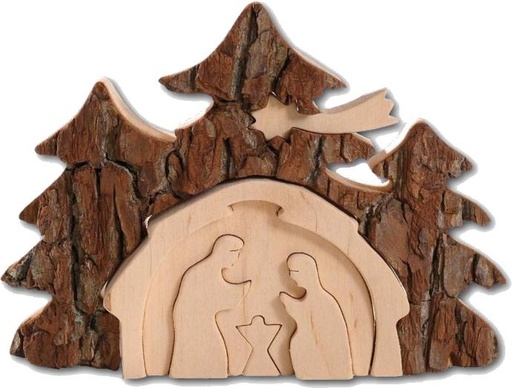 [KGR-77M8403] Nativity -3D in tree - 18x14cm
