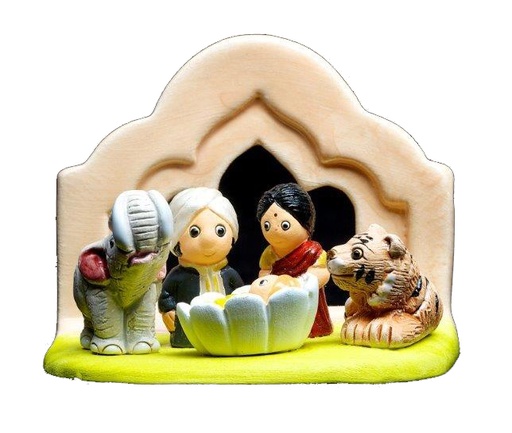 [KGR-85IND] Crèche du monde 'India' - 7x9cm