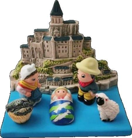 [KGR-85MIC] Kerstgroep "Frankrijk/Mont St Michel" - 7x9cm