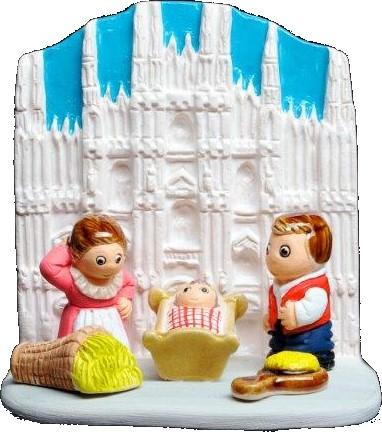 [KGR-85MIL] Crèche du monde 'Italie/Milan' - 7x9cm