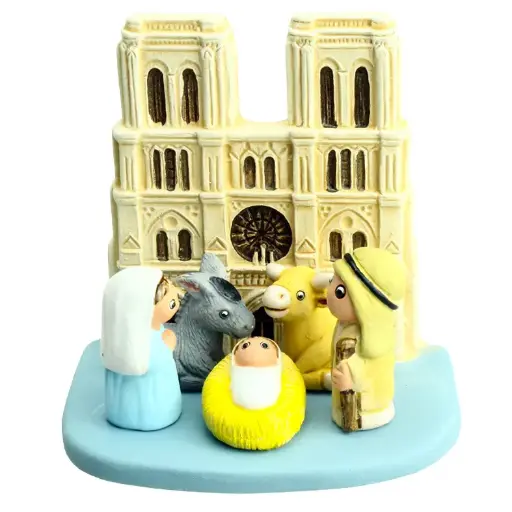 [KGR-85NDP] Kerstgroep "Notre Dame/Paris" - 7x9cm