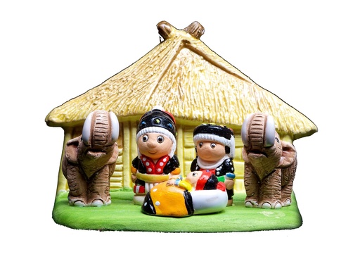 [KGR-85TAI] Kerstgroep "Thailand" - 7x9cm