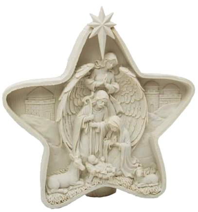 [KGR-92NAT952WT] Nativity/star - polystone/white - 23,5cm