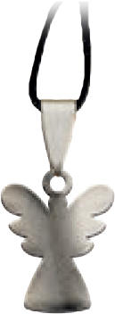 [KOK-09ENG1999] Hangertje engel/uitgesneden op rubberkoordje - RVS (20x18mm)