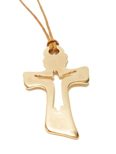 [KOK-89PZ55] Kruis/koord - verguld/uitgesn.Christus - 45x25mm