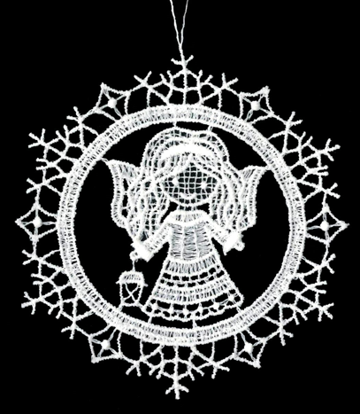 [KST-02M10] Lace hanger - Angel with lantern - 9cm