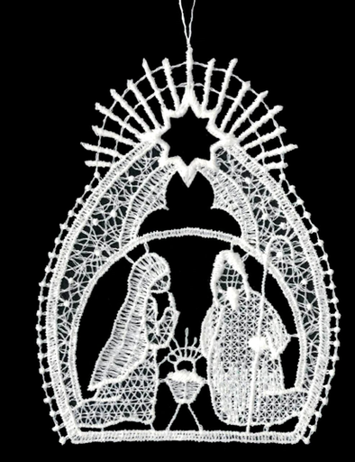 [KST-02M5] Pendentif dentelle - Ste Famille - 9cm