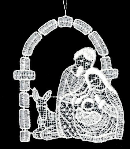 [KST-02M7] Lace hanger - Nativity scene - 9cm