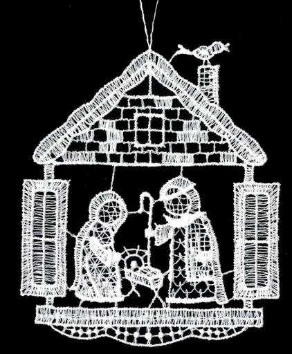 [KST-02M8] Kersthanger kant - Kerstgroep - 9cm