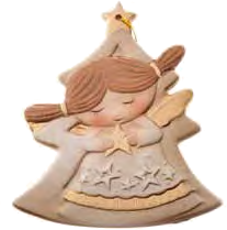 [KST-32ENG505] Ange dans sapin … suspendre/porcelaine H 10,5cm
