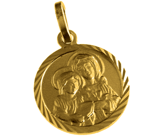 [MDP-10ANN010] Médaille Ste Anne - Argent 925% plaqué 3µm (Ø14mm)