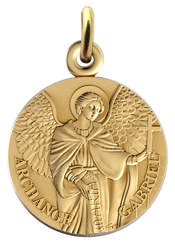 [MDP-46GAB16] Médaille St Gabriel - Plaqué or 3µm (Ø16mm)