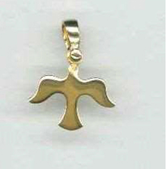 [MDP-53DF02] Pendentif colombe - argent 925% plaqué or 3µm (15x15mm)