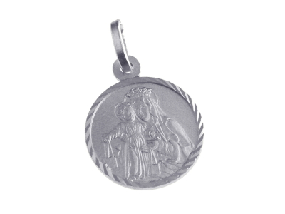 [MDZ-10SCA010] Medaille Scapulier - gerhodineerd zilver 925‰ (Ø14mm)