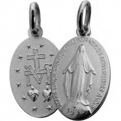[MDZ-46MIR11] Medaille OLV Wonderdadige - gerhodineerd zilver 925‰ (8x11mm)