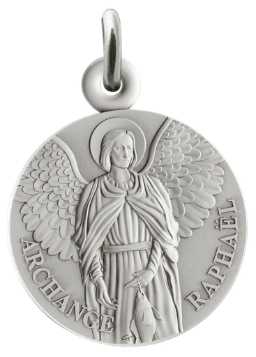 [MDZ-46RAP16] Médaille Raphaël - argent rhodié 925‰ (Ø16mm)
