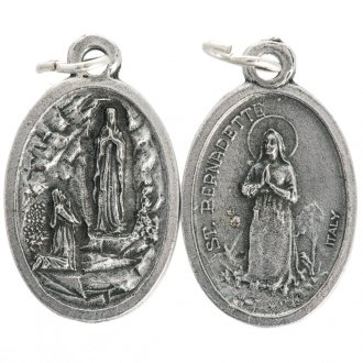 [MED-05LOU022] Medaille OLV Lourdes - metaal (16x22mm)