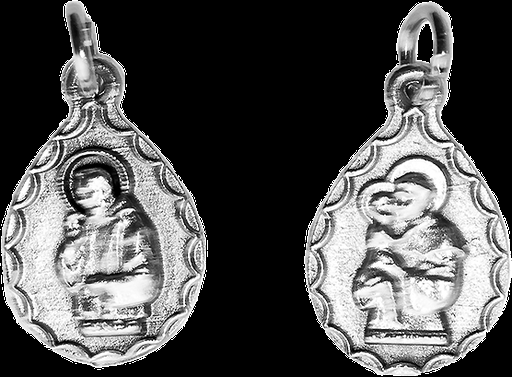 [MED-35PIO49] Médaille P.Pio/St Antoine - métal (14x20mm)