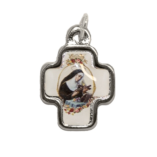 [MED-35RIT1619A] Medaille Hl Rita - Metall/Kreuz (16x20mm)