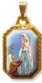 [MED-59LOU413D] Medal Our Lady of Lourdes - metal/gold plated (15x22mm)