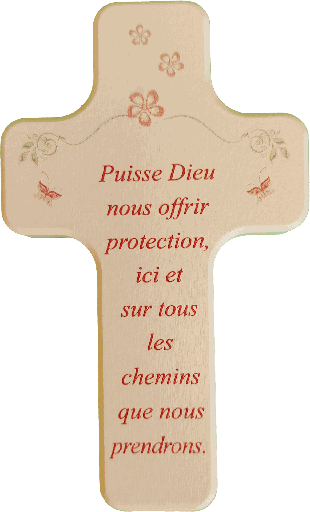 [MKR-41PFR488RS] Kinderkreuz Holz rosa lakiert - OHNE SCHRIFT (60x100mm)